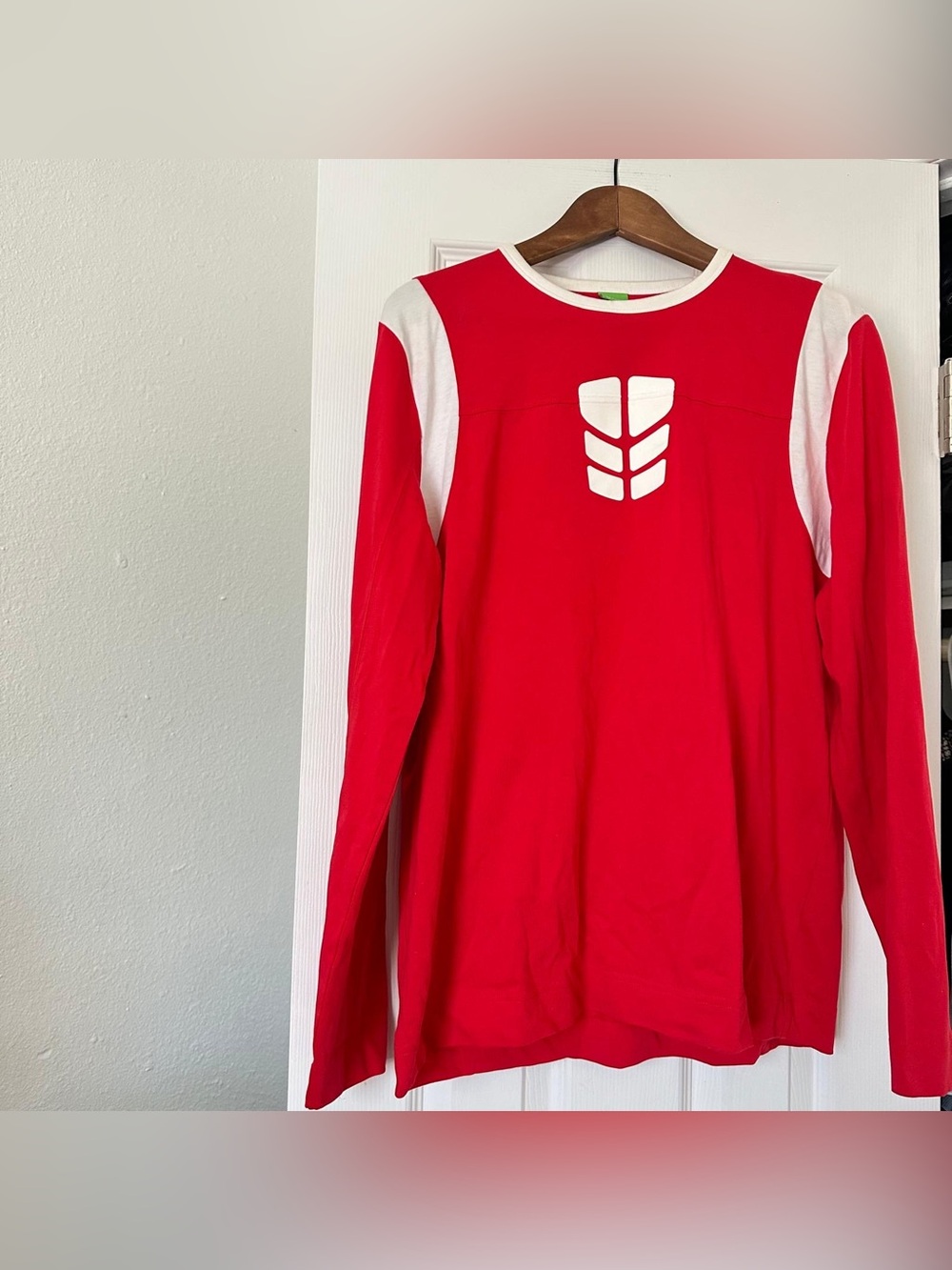 Boss Red and White Long Sleeve Graphic Tee